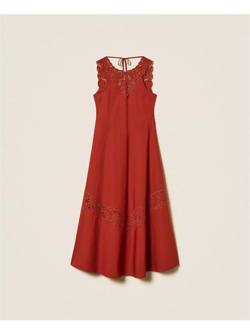 Abito lungo in popeline e sangallo TWINSET | TT2032/13332